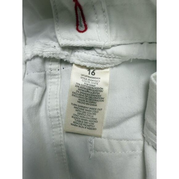 EV1 White Denim Mini Skirt Size 16 Racing Stripes Alex Relaxed Vintage B016 - Picture 4 of 11